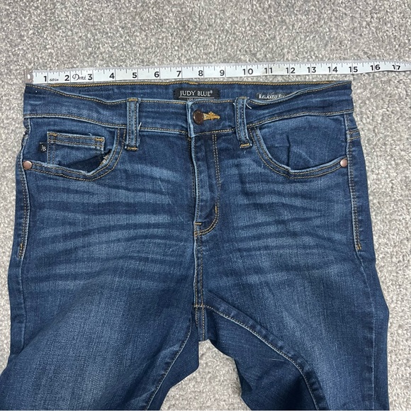 Judy Blue Jeans Women 9/29 Relaxed Fit Ankle Jeans Dark High Rise Denim Stretch - Picture 5 of 10